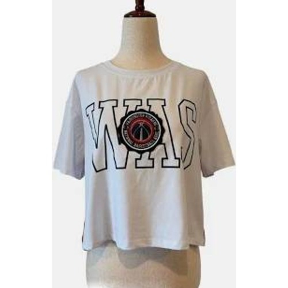 Pro Standard Women's L White T-Shirt Washington Wizards NBA Crop Top